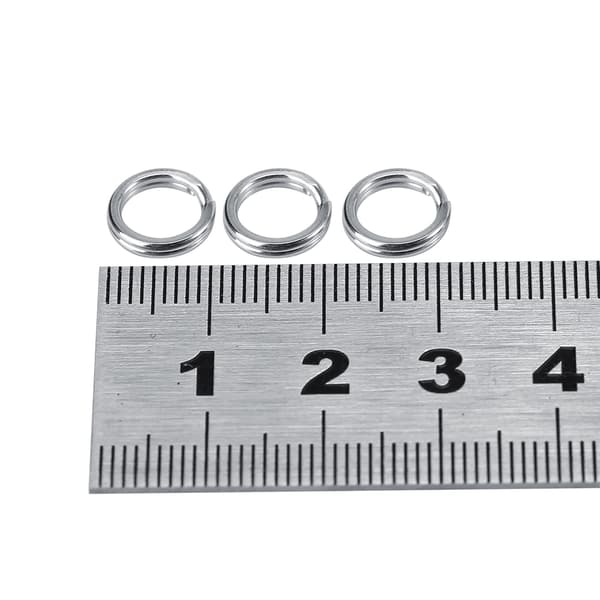 50 stk. rustfrit stål splitring fiskelokke-forbinder snap (10#)