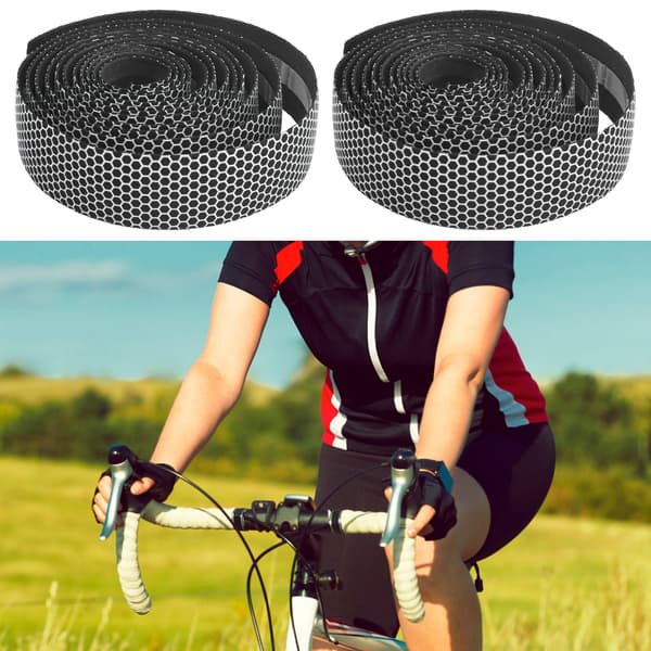 Par elastiske PU+EVA skridsikre cykelstyrremme til racercykler