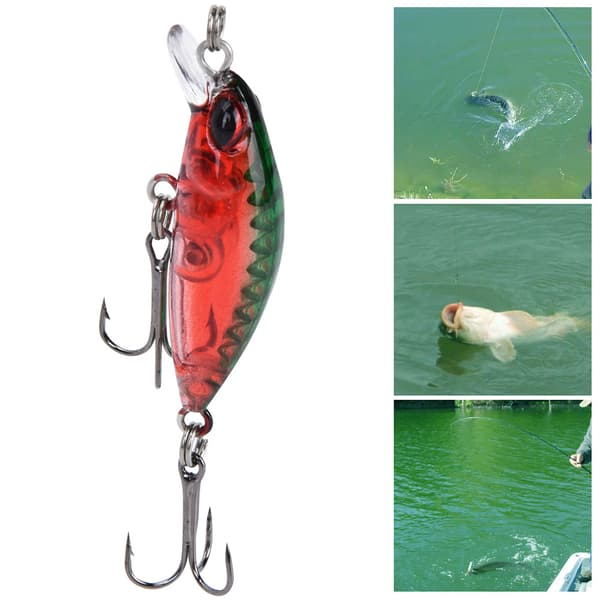 5 kpl Mini Minnow ABS-tekokaloja terävällä kolmihaarakoukulla - Kalastustarvike