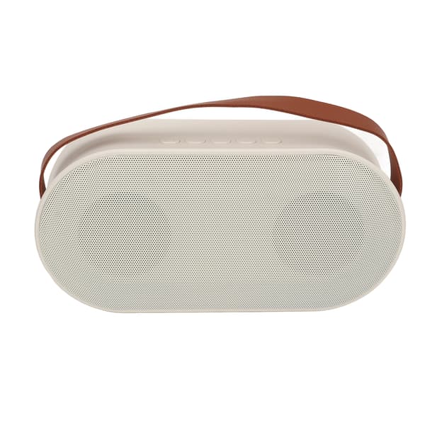 Bærbar Bluetooth-høyttaler med mikrofon, omgivelseslys, høy effekt, søt design, hvit