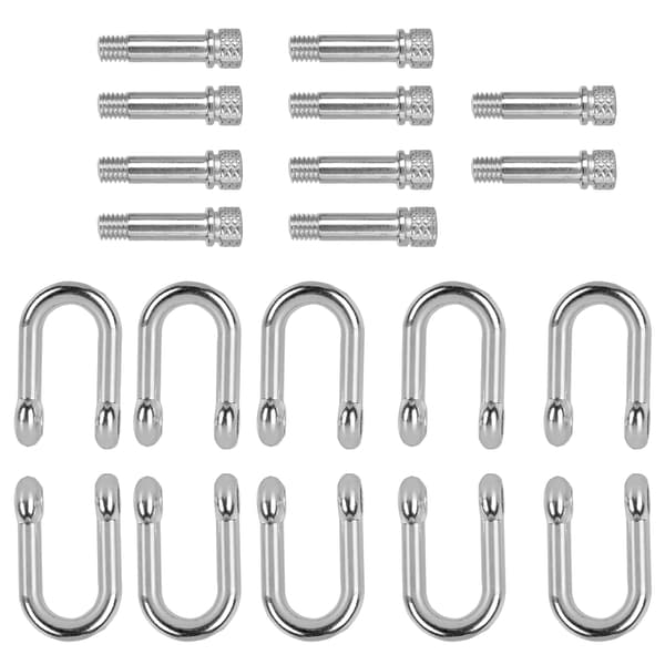 10 stk. U-krok D-ringlås i sinklegering for Paracord-armbånd, rundt hode