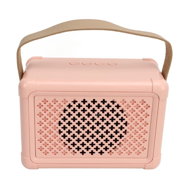 Sødt Mini Multifunktionelt Bærbart Bluetooth Karaoke Højttalersystem med Mikrofon - Pink