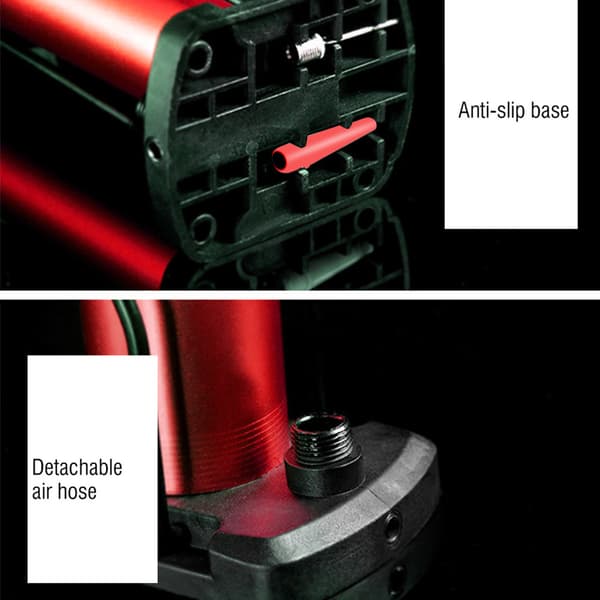 Bärbar Mini Högtrycks Cykelfotpump Däckpump - Röd