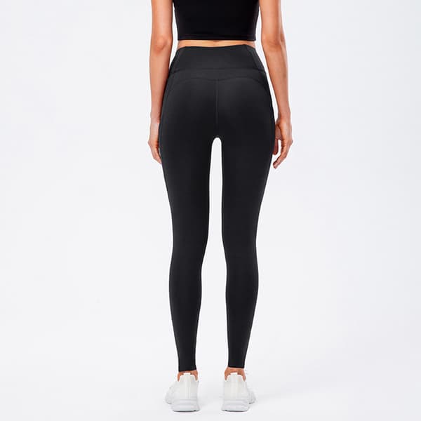 2-pack högmidjade yogaleggings med plyschfoder och fickor för kvinnor
