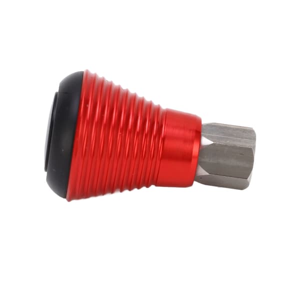 Soppstift sykkelsete for sammenleggbare sykler, positiv pol, galvanisert aluminium, speilfinish, rød