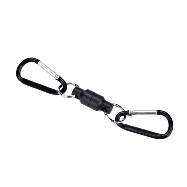 Magnetisk fluefiskespænde med sidenetstøtte, dobbeltklips, sort, rustfrit stål, 3,5 kg