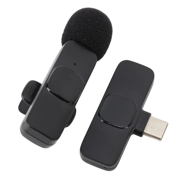 Trådløs Lavalier Mikrofon med 360° Støjreduktion, 20m Rækkevidde, Plug and Play, Professionel til Videooptagelse og Interviews.