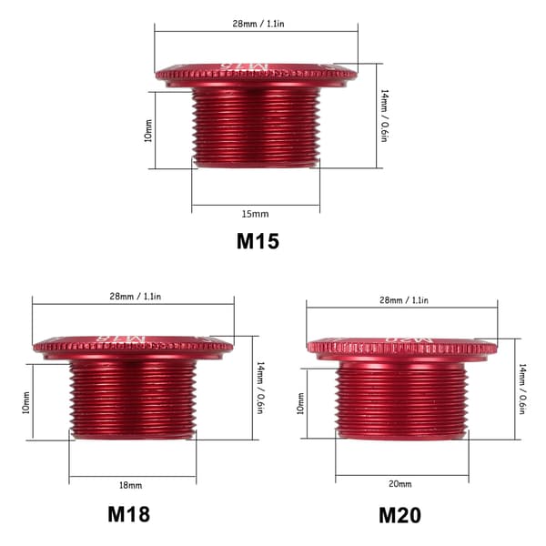 Slipad M15 Aluminiumlegering MTB Cykelvevarmbult (2st)