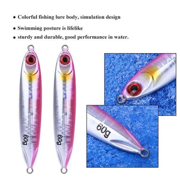 2 st simulerade fiskformade fiskedrag med levande simställning - rosa