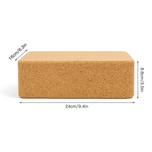 Korkyogablock med justerbart stretchbälte, 2-pack, träkorkblock