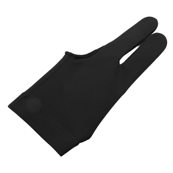 Biljardhansker, venstre hånd, polyuretanfiber, tre fingre, pustende, elastisk, middels størrelse, svart