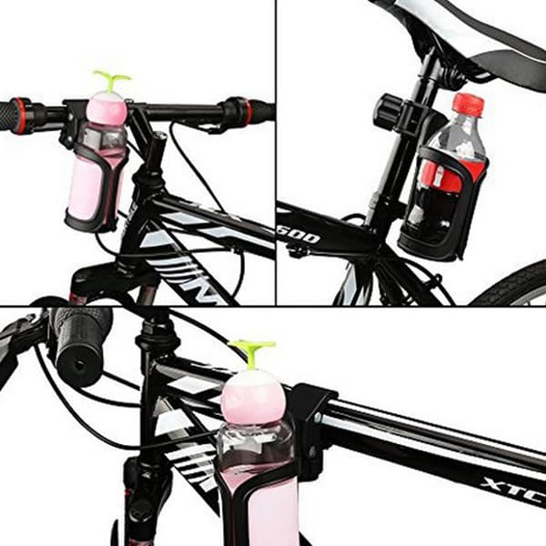 Multifunksjonell flaske-/koppholder for sykler og barnevogner, knappfeste, enkel installasjon