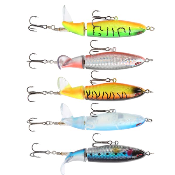 5 stk. kunstig fiskelokke blyant flydende 9 cm/13 g til floder, søer og hav med opbevaringsboks