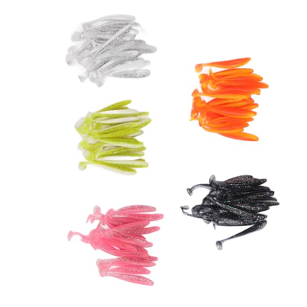 100 bløde fiskelokker med fluorescerende reflekterende padlehale, naturtro bløde swimbaits