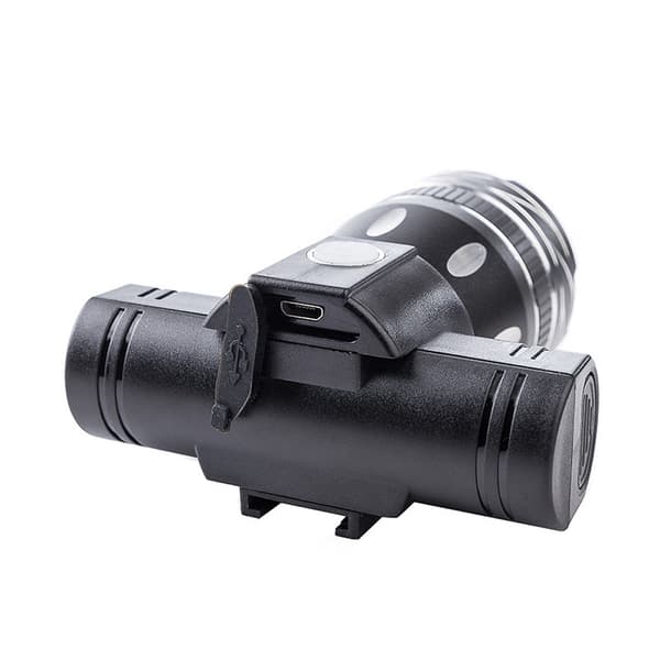 Genopladelig USB-forlygte til cykel med 3 zoomable tilstande til 22-28 mm styr