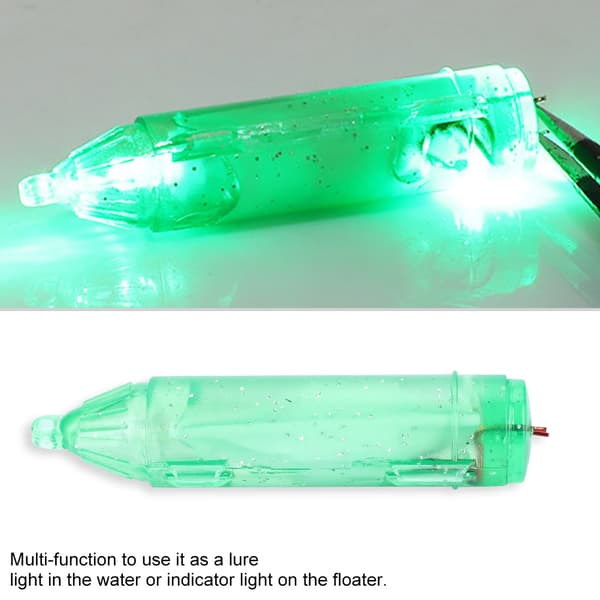Mini LED undervandsfiskelys til natbrug med automatisk blink, vandtæt, grøn