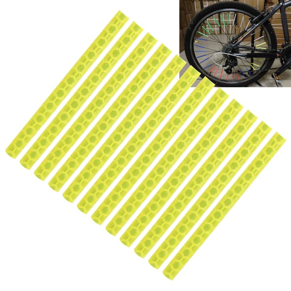 12 stk. cykelegerrefleksstrimmel reflekterende MTB-rør cykeltilbehør gul