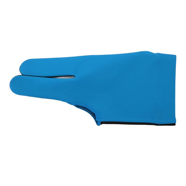Biljardhansker, venstre hånd, polyuretanfiber, middels størrelse, tre fingre, blå, pustende, elastisk