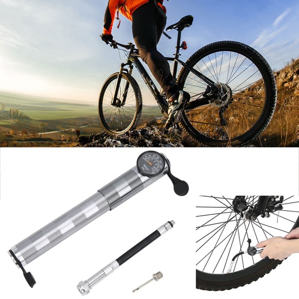 Bärbar högtryckscykelpump 160PSI kompatibel med Presta/Schrader-ventiler