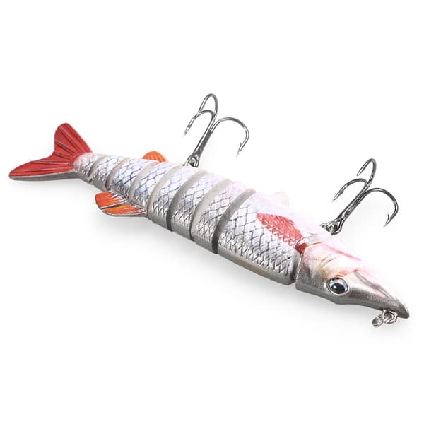 Konstgjort fiskedrag, 9 segment, 12,5 cm, 20 g, gäddrag med trekrokar