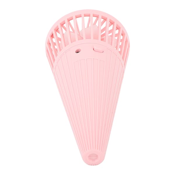 Bærbar Mini Kegleformet Halsventilator, Pink, Lydløs, Kraftfuld, Sommer