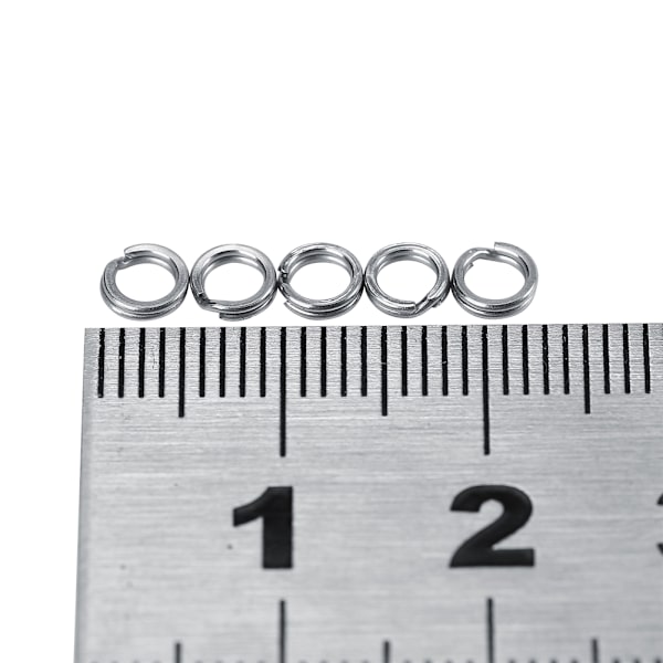 50 stk. bindering i rustfrit stål til fiskelokker Dobbelt splitring #4