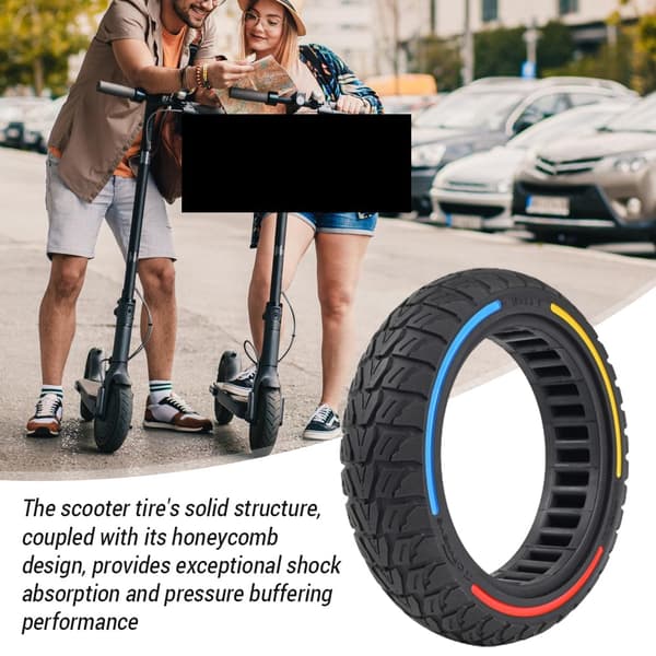 Massivt slanglöst däck 10x2.5-7 bikakeformat för Xiaomi 4/4 Pro elscooter med utmärkt grepp