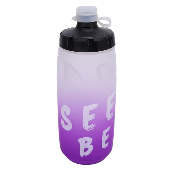 Cykelvattenflaska 650ml PP5 Läcksäker Klämflaska med Dammtät Silikonkork, Gradient Vit/Lila