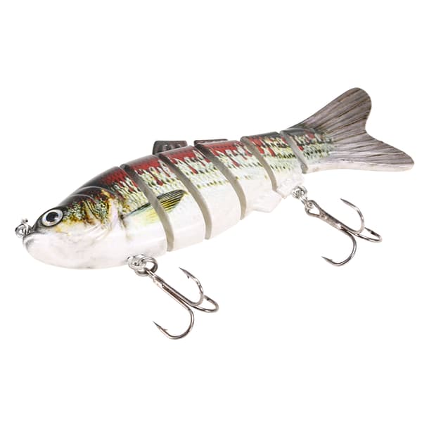 Ledad fiskedrag 10cm/20g verklighetstrogen Swimbait Crankbait med 6 segment och 2 starka trekrokar