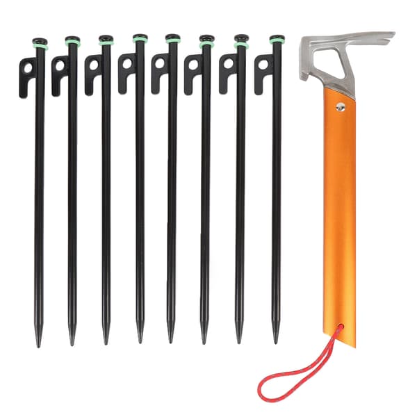 30 cm campingpinnar med 4 mm rep, hammare och väska för tält, markiser och utomhusbruk