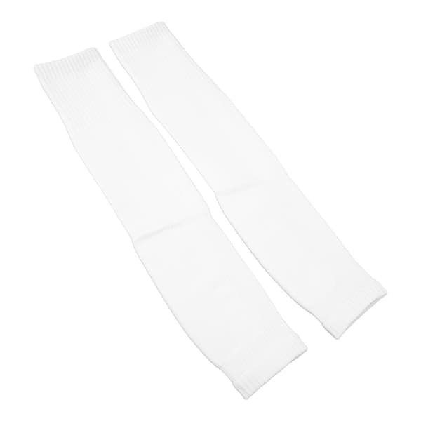 Lange kompressionsærmer til ben, polyester, unisex, hvid, til fodbold, cykling