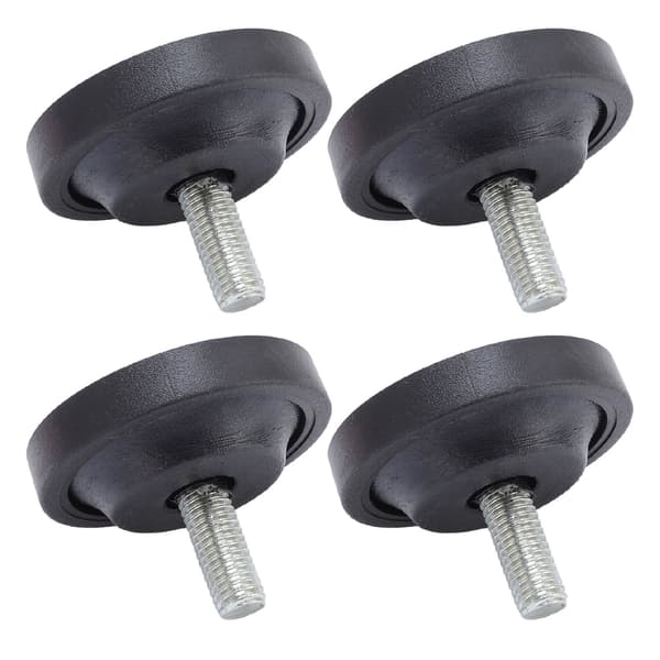 4 stk. justerbare gummifødder med M10 skrue til møbler, bord, stol, sofa, diameter 58 mm
