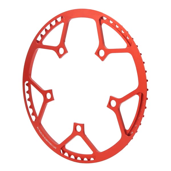 Fällbar cykelkedja 56T 130BCD lätt aluminiumlegering med säkerhetsskyddsplatta - röd