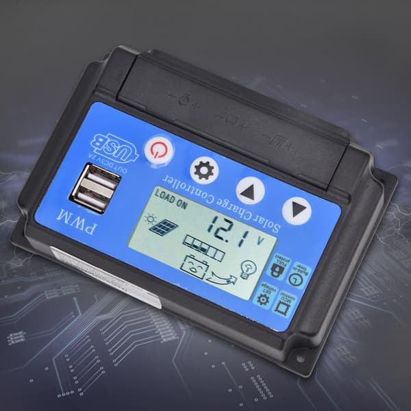 YCX-002 10-60A PWM laddningsregulator, 12V/24V solpanelsregulator med LCD