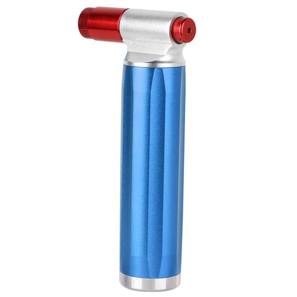 Bärbar handpump i aluminium för cyklar, mini nödpump, blå