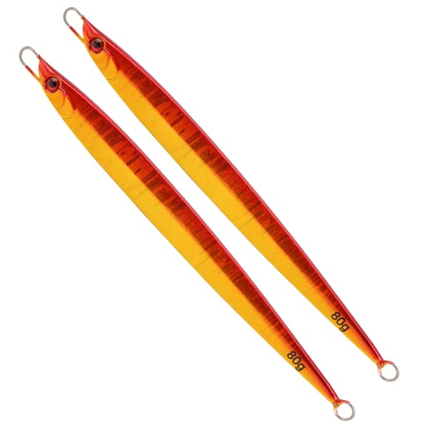 2 st simulerade fiskformade fiskedrag med levande simställning d'or