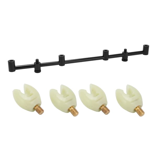 Karpefiskestangholder med buzzbar og lysende hode, aluminiumslegering, 45 cm, 4 hoder