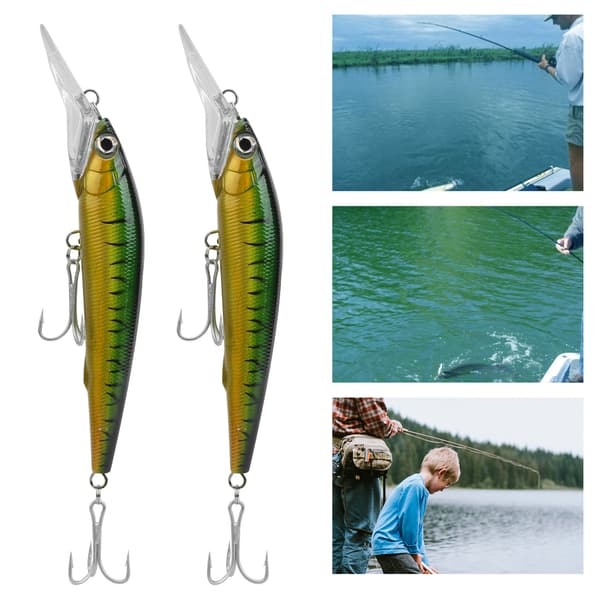 2 stk. kunstig plastik Minnow-agn, simulering, dybhavsfiskeri tilbehør 2#