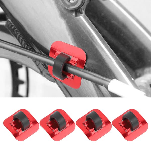 CANSUCC 4st Cykelram C-spänne Bromskabeladapter (röd)