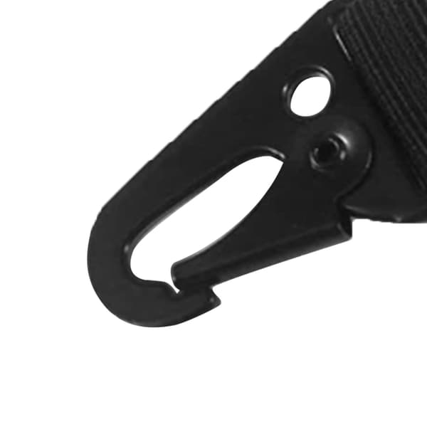 Nylon bæltenøglering med multifunktionel bjergbestigningsspænde til camping, vandreture, backpacking, sort