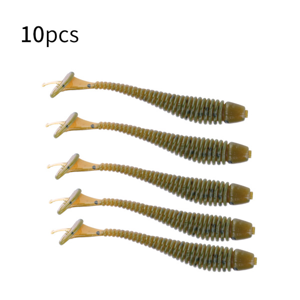 10 STK Bløde Kunstige Plastikagn Grub Orm 5cm til Fiskegrej Tilbehør
