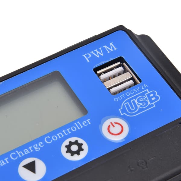 YCX-002 10-60A PWM laddningsregulator, 12V/24V solpanelsregulator med LCD