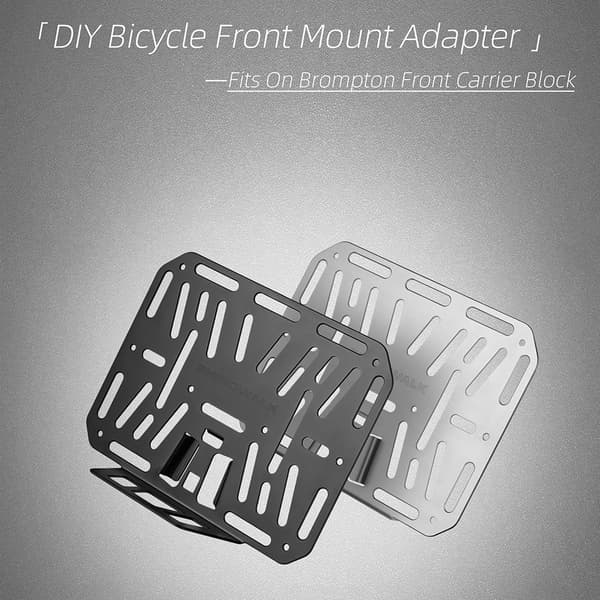 Gør-det-selv cykelfrontstativ med aluminiumstaskeadapterbase, nem installation