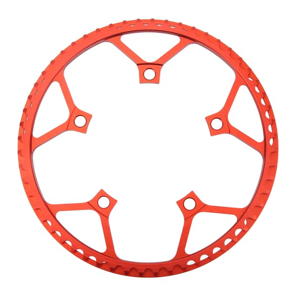 Fällbar cykelkedja 56T 130BCD lätt aluminiumlegering med säkerhetsskyddsplatta - röd