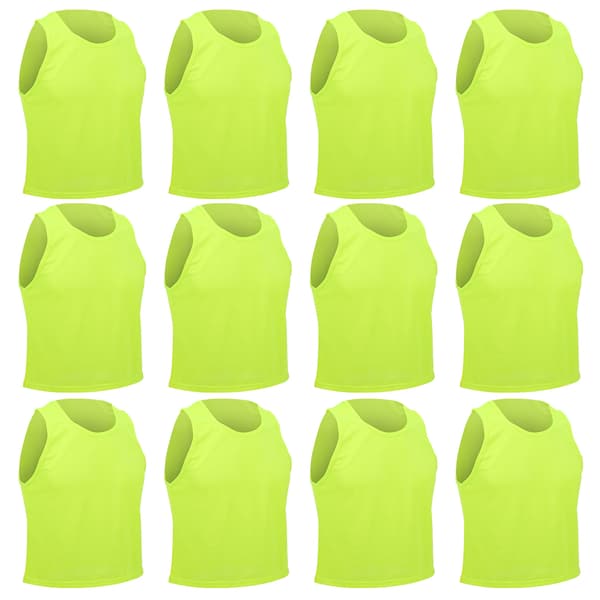 12 STK Børnefodboldtræningsvest Fluorescerende Grøn Åndbar Mesh One Size