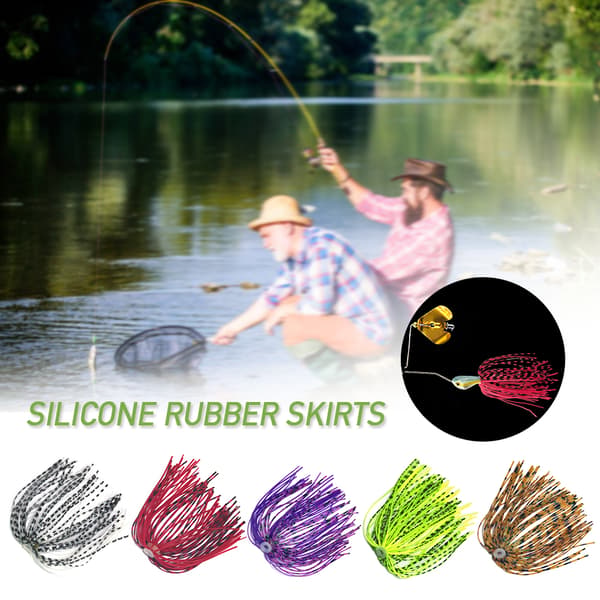 5 st 13 cm silikonjiggkjolar fiskedrag för spinnerbaits buzzbaits med glitterflingor
