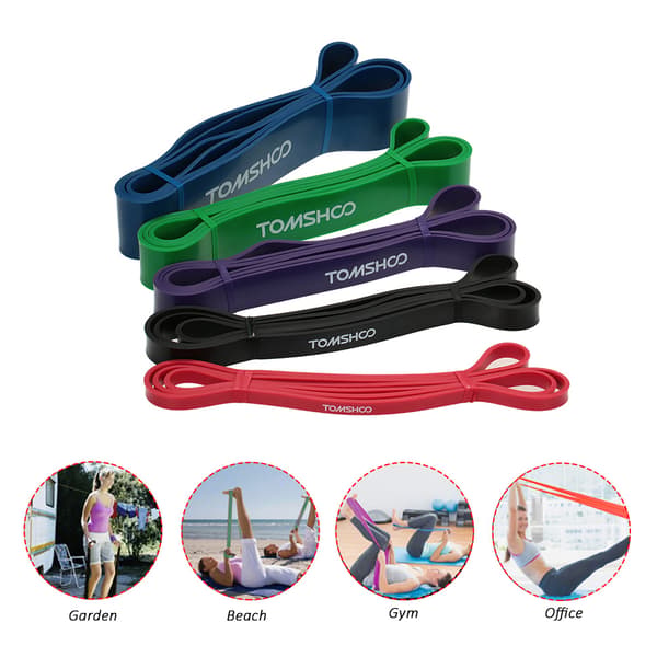 TOMSHOO 208 cm Loop Modstandsbånd til Pull-Ups, Vægttræning, Yoga og Fitness