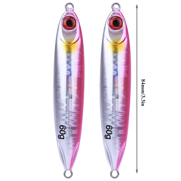 2 st simulerade fiskformade fiskedrag med levande simställning - rosa
