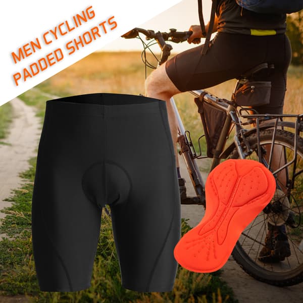 Cykelshorts til mænd med gelpolstring, åndbare, hurtigtørrende og med lommer