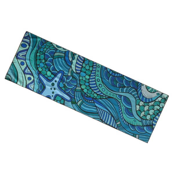 Halkfri tryckt yogamatta, vikbar, snabbtorkande, bärbar, polyester nylon, 183x61cm
